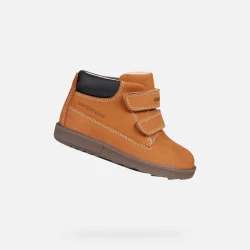 Geox Hynde Baby Waterproof Ankle Boot in Biscuit Brown Nubuck for Boys, Breathable Design, Autumn/Winter Wear, Size 23, Fast Delivery and Easy Exchange