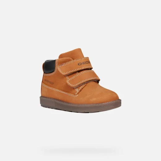 Geox Hynde Baby Waterproof Ankle Boot in Biscuit Brown Nubuck for Boys, Breathable Design, Autumn/Winter Wear, Size 23, Fast Delivery and Easy Exchange - Geox - Image 3