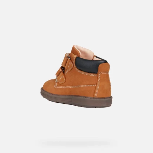 Geox Hynde Baby Waterproof Ankle Boot in Biscuit Brown Nubuck for Boys, Breathable Design, Autumn/Winter Wear, Size 23, Fast Delivery and Easy Exchange - Geox - Image 4