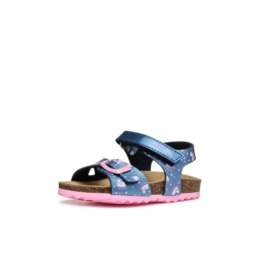 CHALKI BABY Girls Sandals Navy Blue Open Toe Design Adjustable Riptape Closure Pearlescent Leather Effect Material Breathable Anatomic Design Casual Styling Sizes Available: 24 - Geox - Image 13