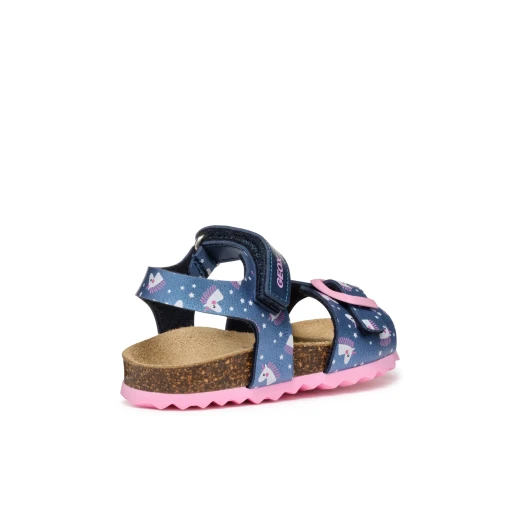 CHALKI BABY Girls Sandals Navy Open Toe Pearlescent Leather Effect Anatomic Breathable Design Adjustable Riptape Closure Size 26 for Baby Girls Casual Styling Footwear - Geox - Image 14
