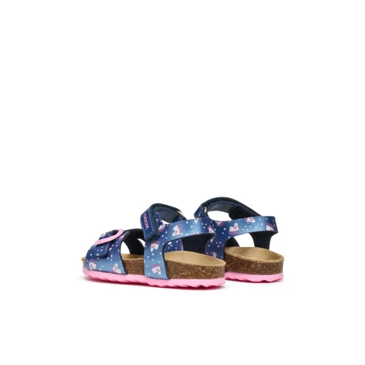 CHALKI BABY Girls Sandals Navy Blue Open Toe Design Adjustable Riptape Closure Pearlescent Leather Effect Material Breathable Anatomic Design Casual Styling Sizes Available: 24 - Geox - Image 17