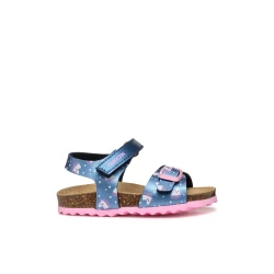 CHALKI BABY Girls Sandals Navy Blue Open Toe Design Adjustable Riptape Closure Pearlescent Leather Effect Material Breathable Anatomic Design Casual Styling Sizes Available: 24
