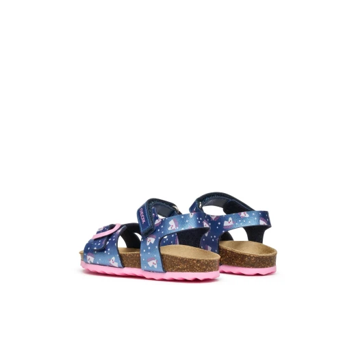 CHALKI BABY Girls Sandals Navy Blue Open Toe Design Adjustable Riptape Closure Pearlescent Leather Effect Material Breathable Anatomic Design Casual Styling Sizes Available: 24 - Geox - Image 9