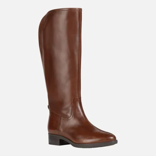 Geox Felicity Women's Brown Leather Ankle Boots Size 41, Breathable Design with Memory Foam Insole, Urban Style for City Outfits, Durable TPU Tread, Fast Delivery and Easy Exchange - Geox - Image 5