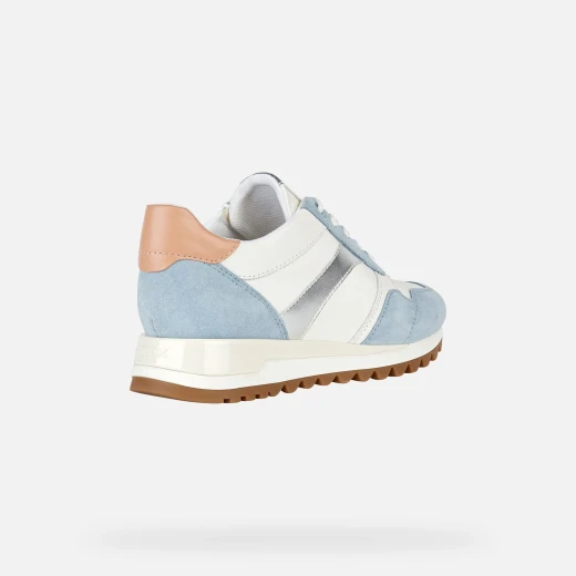 Geox Tabelya Woman's Sneakers White 38 Suede and Nylon Contemporary Running-Shoe Aesthetic Comfortable and Stylish Everyday Wear - Geox - Image 4