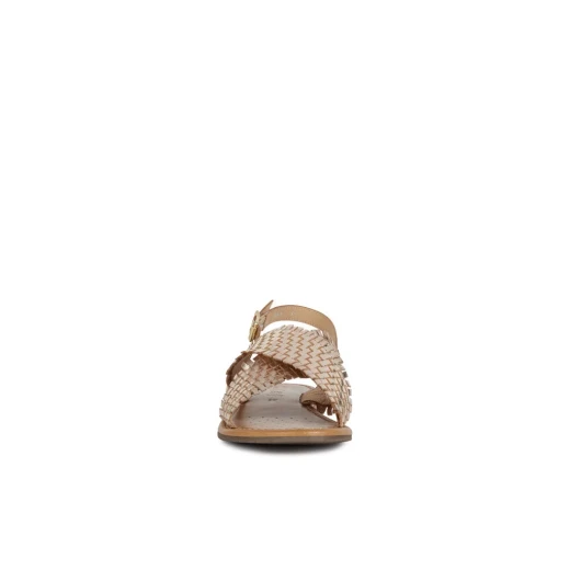 Geox Sozy S Women's Flat Sandals Braided Detail Light Gold Size 36 - Geox - Image 6
