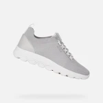 Geox Spherica Woman's Low Cut Sneaker Grey Knitted Effect Upper Ultra Comfortable Breathable Cushioning Design Size 41 Fast Delivery Easy Exchange - Geox