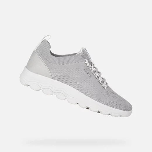 Geox Spherica Woman's Low Cut Sneaker Grey Knitted Effect Upper Ultra Comfortable Breathable Cushioning Design Size 41 Fast Delivery Easy Exchange - Geox - Image 2