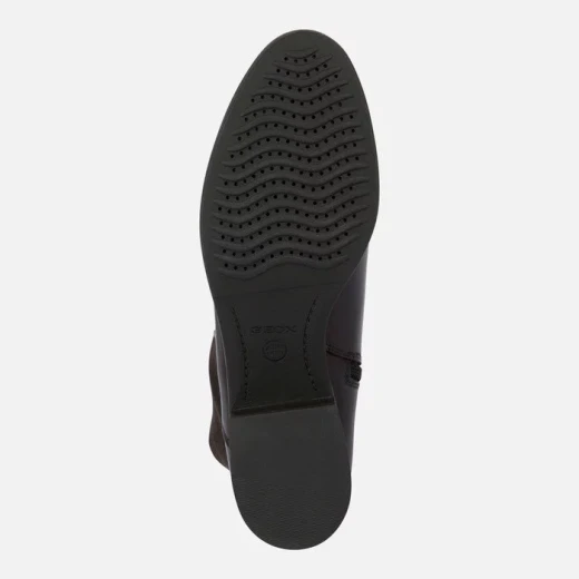 Geox Felicity Woman Riding Boots Dark Brown Leather Breathable 36 Equestrian Style Comfortable Easy Entry Elasticated Microfibre Panels Fast Delivery Exchange at GEOX/JOR Stores - Geox - Image 6