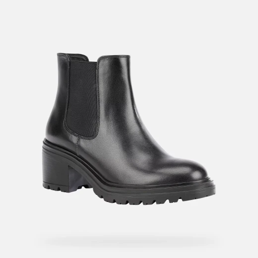 حذاء كاحل نسائي جي أو إكس داميانة جلد أسود كعب مربع مريح تصميم أنيق مقدمة مستديرة مقاس 41 توصيل سريع استبدال سهل في متاجر جي أو إكس - جيوكس - Image 3