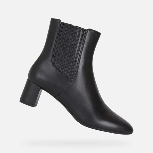 Geox Pheby 50 Woman Black Ankle Boots Nappa Leather Comfortable Mid Heel Breathable Design Size 37 Elegant Footwear Suitable for Formal Occasions D16QMF.00085.C9999 - Geox - Image 2