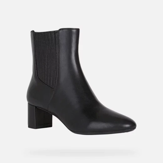 Geox Pheby 50 Woman Black Ankle Boots Nappa Leather Comfortable Mid Heel Breathable Design Size 37 Elegant Footwear Suitable for Formal Occasions D16QMF.00085.C9999 - Geox - Image 3