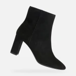 Geox Pheby 80 Woman Black Suede Ankle Boots for Women Size 40 Comfortable Breathable Design High Heel for Formal Occasions Stylish and Elegant D16QPF.00021.C9999 - Geox