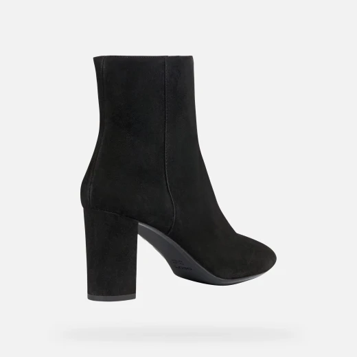 Geox Pheby 80 Woman Black Suede Ankle Boots Comfortable Breathable High Heels Formal Wear Size 39 Elevate Your Outfit Elegant Design Fast Delivery Easy Exchange - Geox - Image 4