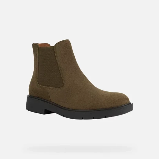 Geox Spherica EC1 Women's Ankle Boots Olive Green Suede Ultra Cushioning Breathable 38 Urban Style Elasticated Panel Comfortable Lightweight 2024 Fashion - Geox - Image 3