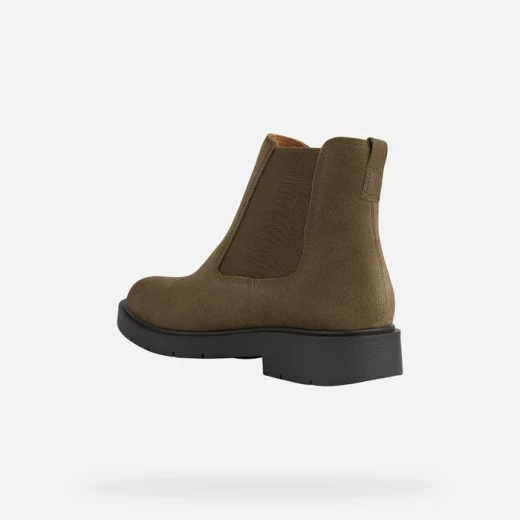 Geox Spherica EC1 Women's Ankle Boots Olive Green Suede Ultra Cushioning Breathable 38 Urban Style Elasticated Panel Comfortable Lightweight 2024 Fashion - Geox - Image 4