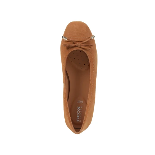 Annytah Woman Ballet Flats Suede Cognac 36 Round Toe Breathable - Geox - Image 6