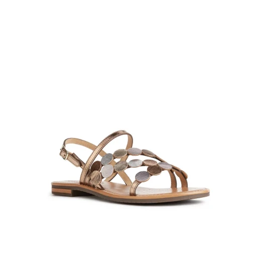 Geox Sozy S Woman Flat Sandals Bronze Printed Leather Size 37 Summer Footwear Versatile Design Fast Delivery Easy Exchange - Geox - Image 3
