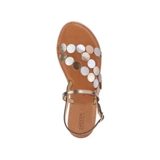 Geox SOZY S Woman Bronze Flat Sandal Printed Leather Metallic Design Summertime Ensemble 36. Contemporary Versatile Style with Fast Delivery and Easy Exchange - Geox - Image 6