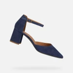 Geox Bigliana Women's Court Shoes Navy Blue Suede Mid Heel Pointed Toe Classic Design Size 40 Versatile and Easy to Match Formal and Special Occasions - Geox