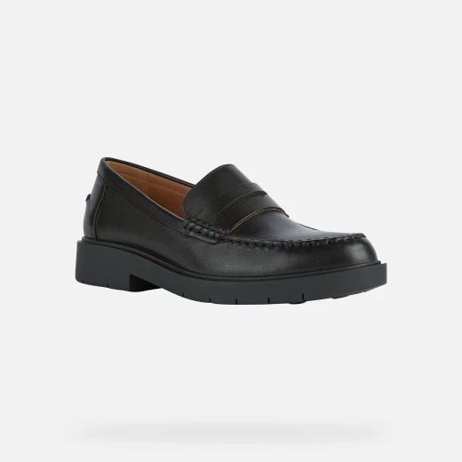 Geox Spherica EC1 Woman's Loafer Black Leather Style 37 Exceptional Comfort Breathable Cushioning Timeless Design Perfect For Work or Formal Outfits Fast Delivery Easy Exchange - Image 3