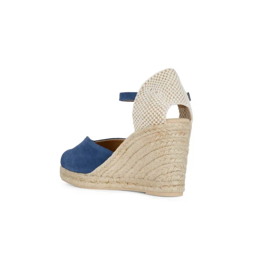 Geox Gelsa Woman Espadrille Sandal AVIO Blue Suede 7 CM Wedge Heel Size 41 Summer Footwear with Fast Delivery and Easy Exchange - Geox - Image 5