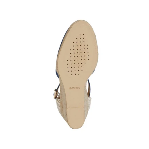 Geox Gelsa Woman Espadrille Sandal AVIO Blue Suede 7 CM Wedge Heel Size 41 Summer Footwear with Fast Delivery and Easy Exchange - Geox - Image 6