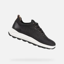 Geox Spherica 4x4 ABX Women's Waterproof Sneakers Black Size 36 Breathable Cushioned Knitted Upper Urban Style Comfortable Walking Shoes