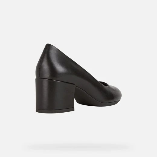 Geox Eleana Woman's Court Shoe in Black Nappa Leather, Versatile and Breathable Design, Comfortable Block Heel, Perfect for Everyday Styling, Available in Size 41, Easy Exchange - Geox - Image 4
