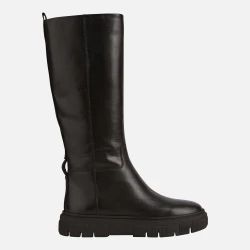 Geox Isotte Women's Black Nappa Leather Hybrid Ankle Boots Size 37