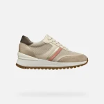Desya Woman Sneakers Light Taupe 39 Lightweight Breathable Casual Shoes Shiny Fabric Leather Effect Everyday Wear Comfortable Design Sporty Aesthetic For Women - Geox