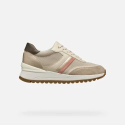 Desya Woman Sneakers Light Taupe 39 Lightweight Breathable Casual Shoes Shiny Fabric Leather Effect Everyday Wear Comfortable Design Sporty Aesthetic For Women