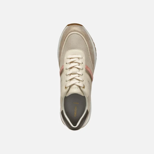 Desya Woman Sneakers Light Taupe 39 Lightweight Breathable Casual Shoes Shiny Fabric Leather Effect Everyday Wear Comfortable Design Sporty Aesthetic For Women - Geox - Image 7