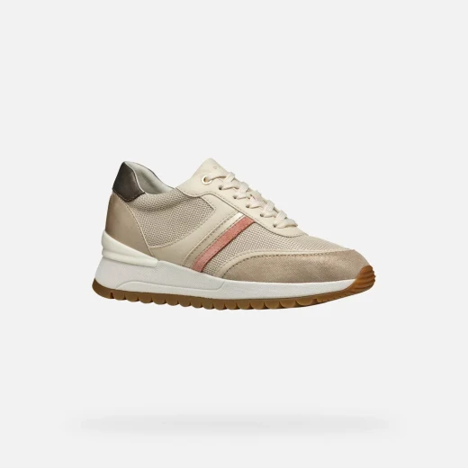 Desya Woman Sneakers Light Taupe 39 Lightweight Breathable Casual Shoes Shiny Fabric Leather Effect Everyday Wear Comfortable Design Sporty Aesthetic For Women - Geox - Image 9
