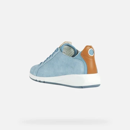 Geox Aerantis Woman's Sneakers Light Sky Blue Suede and Nappa Leather Ultra Breathable Comfort 37 Perfect for Everyday Wear and Stylishness - Geox - Image 4