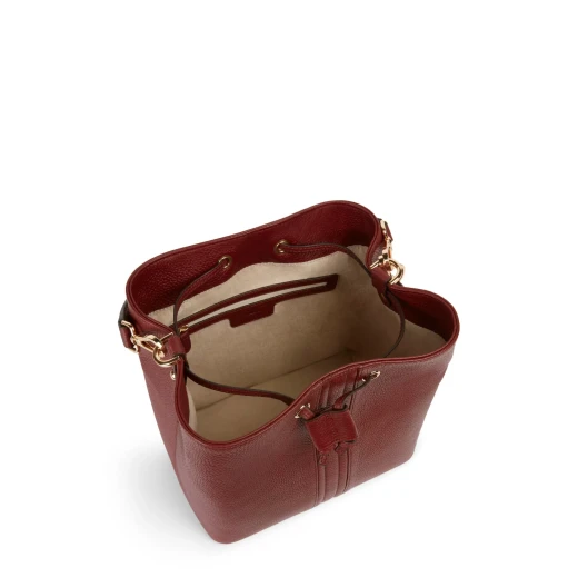 Andrenne Bordeaux Leather Bucket Bag for Women, Handheld or Shoulder, 27cm - Geox - Image 4