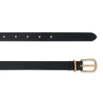 Geox Women's Navy Blue Nappa Leather Belt 2cm Wide, Size 85, Featuring a Classic Rounded Buckle, Perfect for Casual Outfits and Easy Matching. Crafted from Supple Leather. - Geox