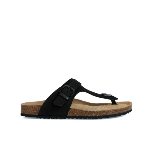 صنادل بريونيا نسائية بتصميم ثونغ جلد أسود مقاس 36 أحذية صيفية - جيوكس - Image 11