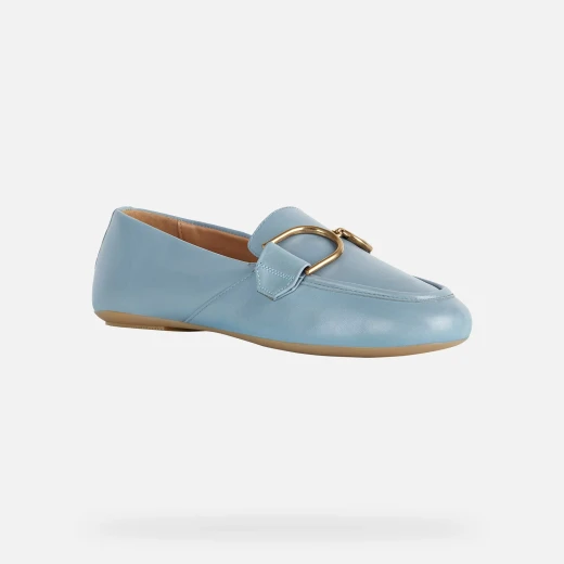 Geox Palmaria Woman Loafer Light Blue Nappa Leather Breathable Lightweight Urban Style Buckle Detail Summer 37 Comfortable Casual Shoes Fast Delivery Easy Exchange - Image 3