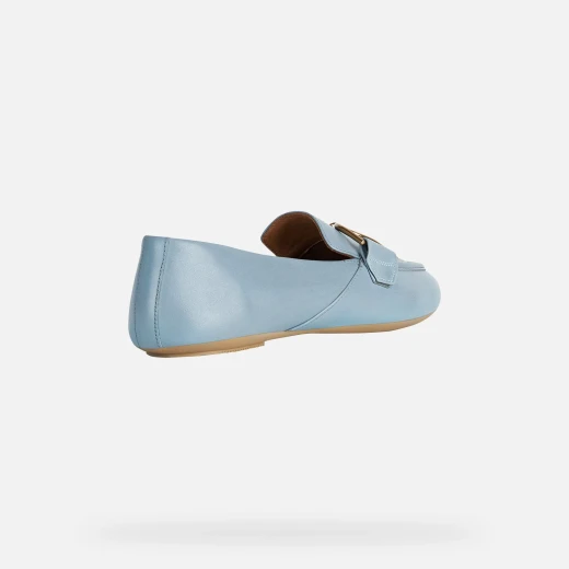 Geox Palmaria Woman Loafer Light Blue Nappa Leather Breathable Lightweight Urban Style Buckle Detail Summer 37 Comfortable Casual Shoes Fast Delivery Easy Exchange - Image 4
