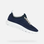 Geox Spherica Woman Navy Sneakers: Size 37 Low Cut Urban Shoes with Suede and Mesh Upper. Features Hi Tech Outsole for All Day Comfort and Cushioning. D35NUA.02214.C4002 - Geox