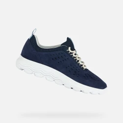 Geox Spherica Woman Navy Sneakers: Size 37 Low Cut Urban Shoes with Suede and Mesh Upper. Features Hi Tech Outsole for All Day Comfort and Cushioning. D35NUA.02214.C4002