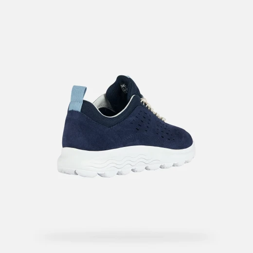 Geox Spherica Woman Navy Blue Sneakers Size 40: Iconic Low Cut Urban Sneakers with Suede and Mesh Upper, Hi Tech Outsole for Comfort and Cushioning. D35NUA.02214.C4002 - Geox - Image 4