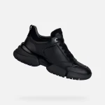 Geox Adacter W Woman Black Sneakers Leather Suede Breathable Flexible Design for Women Size 37 Comfortable Casual Shoes Excellent Grip on Uneven Terrain Modern Style - Geox