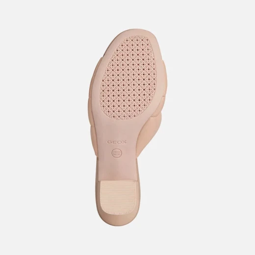Geox Onice Woman Nude Leather Sandals Size 39 Breathable Comfortable Quilted Straps City Style Mid Height Heel Special Occasion Wear Fast Delivery Easy Exchange - Geox - Image 6