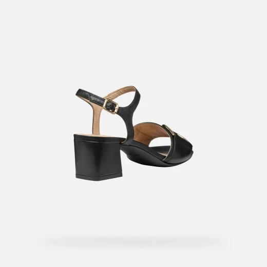 Neeraklia 50 Woman Sandals Black Nappa Leather 36 Block Heel Comfortable Breathable Elegant Design Perfect for Long Days Around Town SKU: D35RNB.000TU.C9997 - Geox - Image 10
