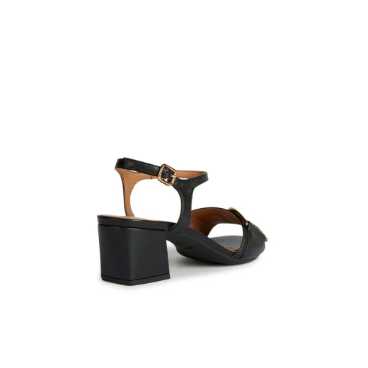 Geox Woman New Eraklia 50 Black Sandals for Women Stylish Leather Block Heel Design Comfortable and Breathable Perfect for Everyday Wear Size 38 - Image 5