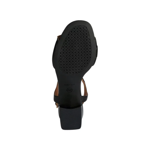 Geox Woman New Eraklia 50 Black Sandals for Women Stylish Leather Block Heel Design Comfortable and Breathable Perfect for Everyday Wear Size 38 - Image 7
