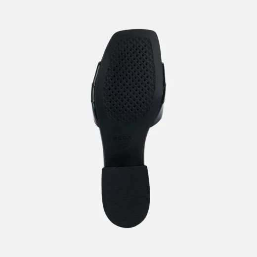 Geox Genziana 30 Woman Sandals Black Leather Size 37 Breathable Comfortable Summer Footwear Low Heel Easy Entry Classic Design Understated Detail Fast Delivery Easy Exchange - Geox - Image 6